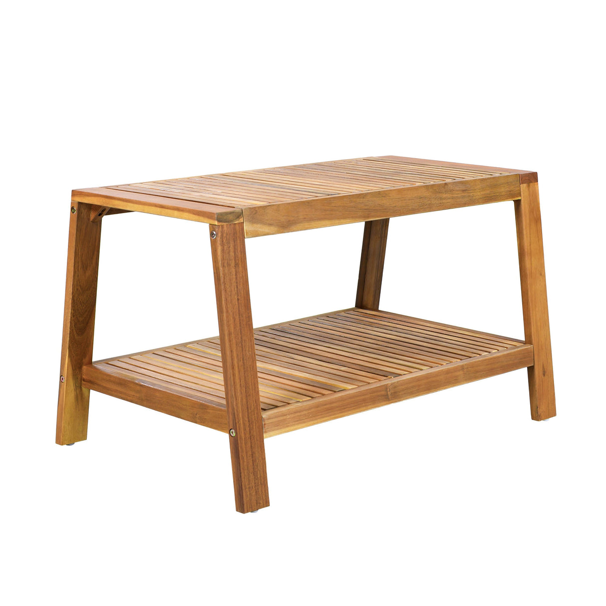 2-Piece Outdoor Teak Acacia Wood Conversation Set