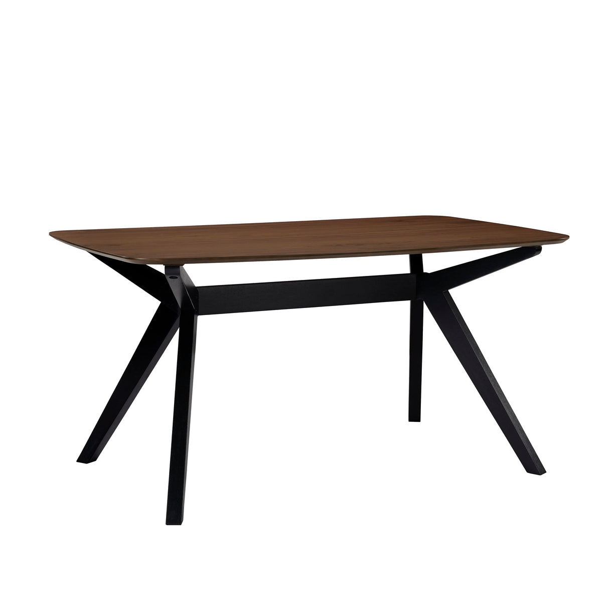 7-Pieces Upholstered Dining Set With Rubberwood Frame, Light Beige + Walnut + Black