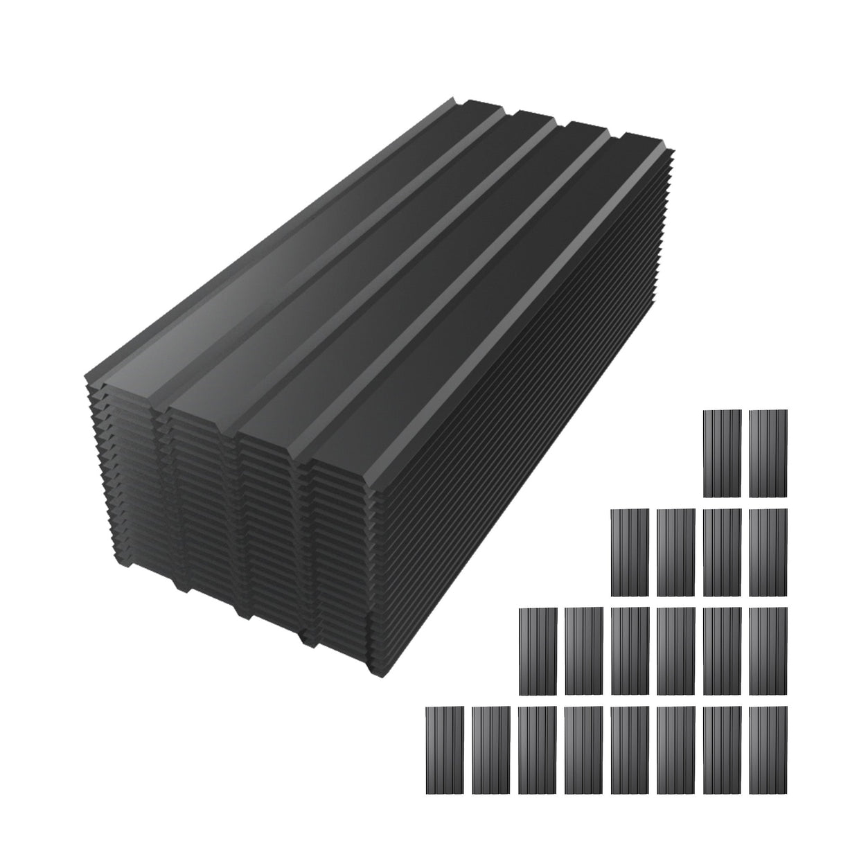 Galvanized Metal Roof Panels - 20 Piece Set
