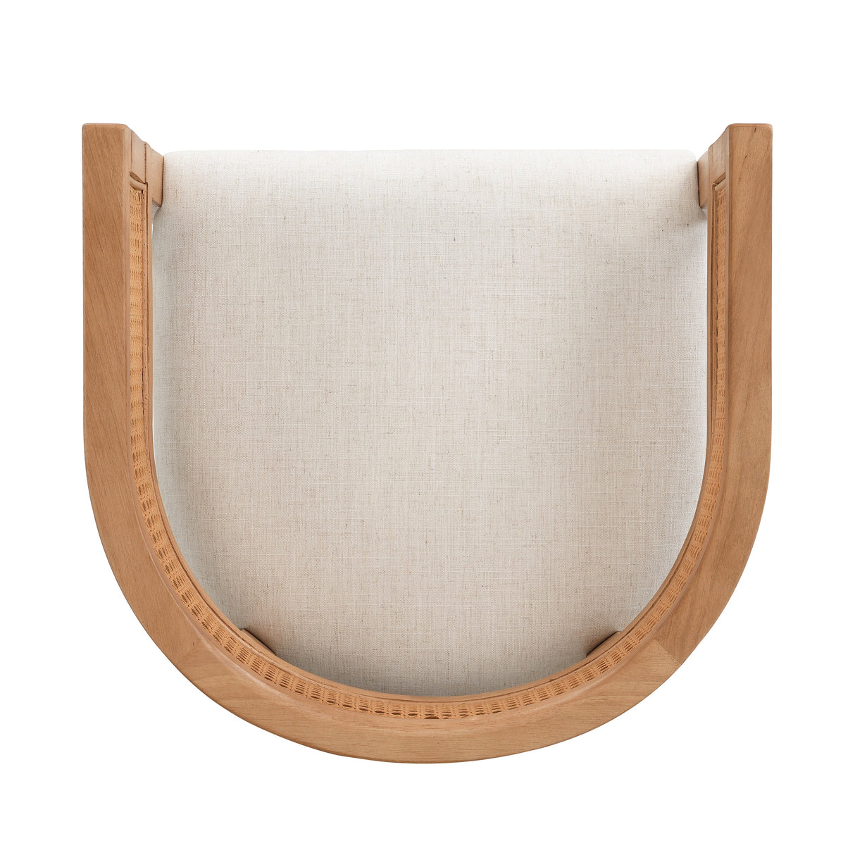 Wood And Rattan Upholstered Arm Bar Stools, Set of 2