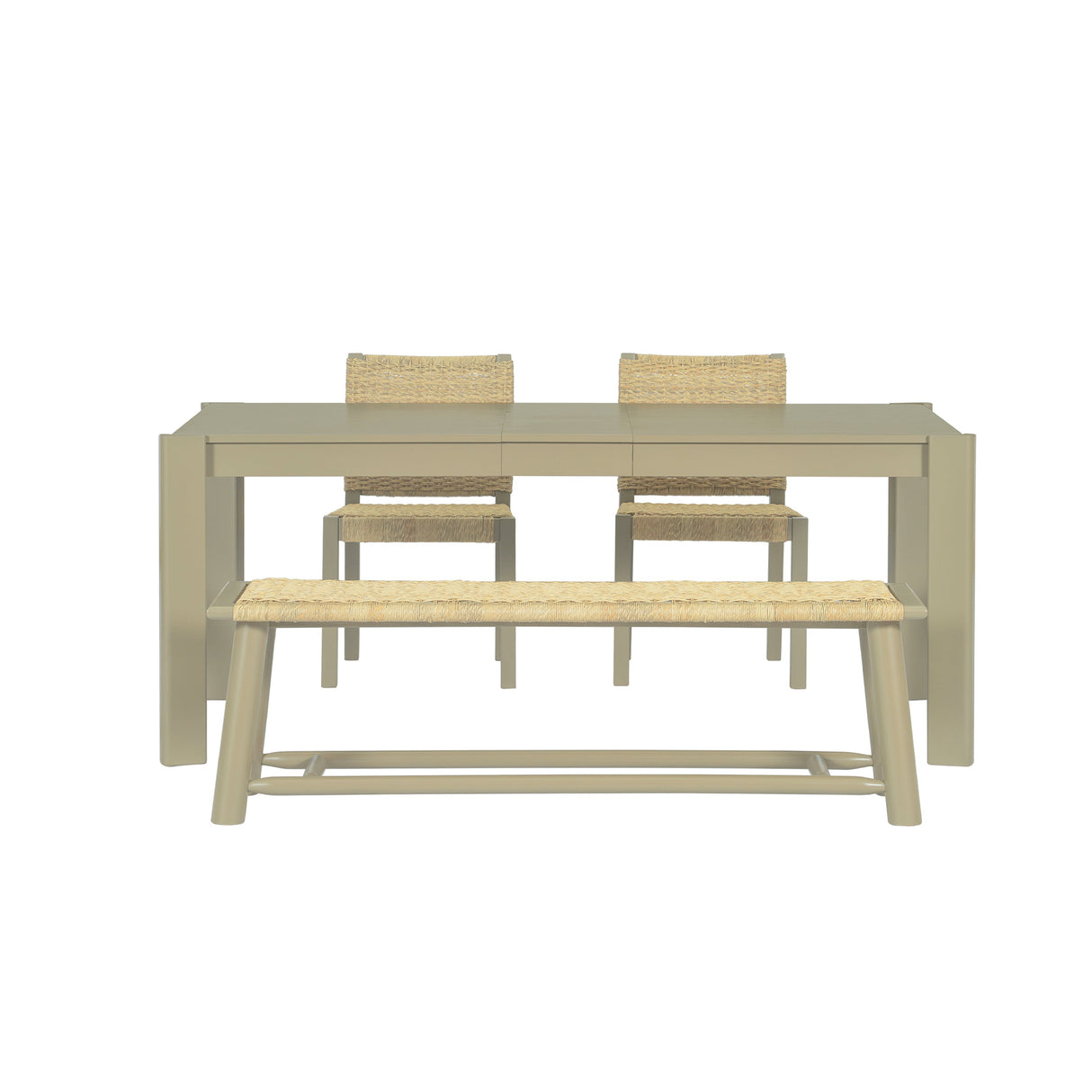 Meridian Extendable Solid Wood & Rattan Dining Set