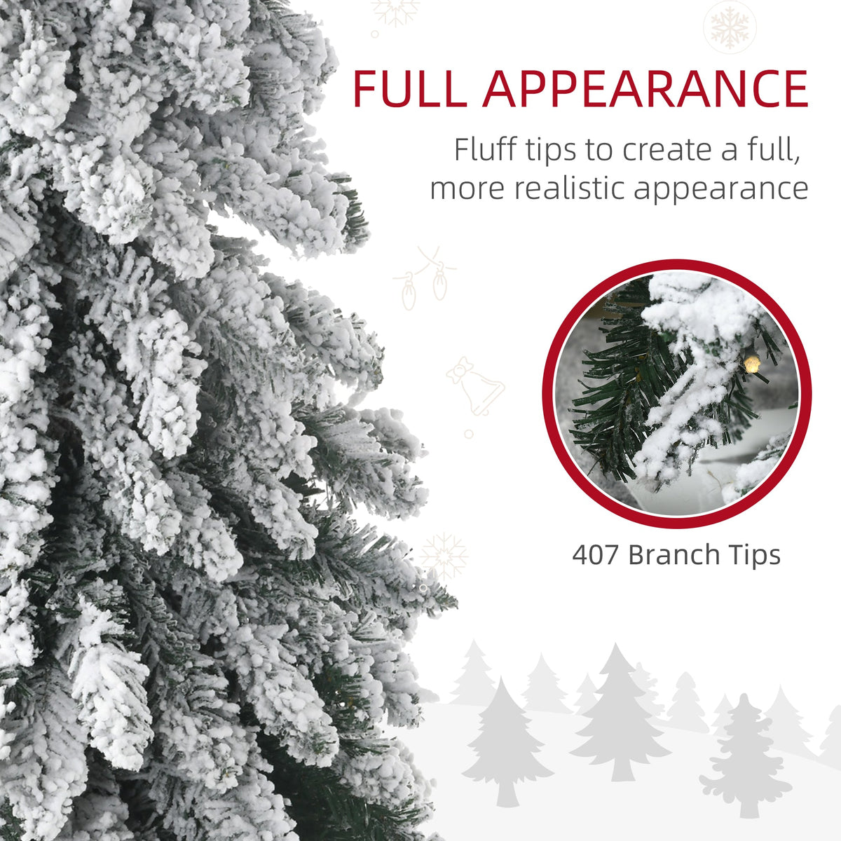 HOMCOM 6Ft Tall Prelit Pencil Artificial Christmas Tree