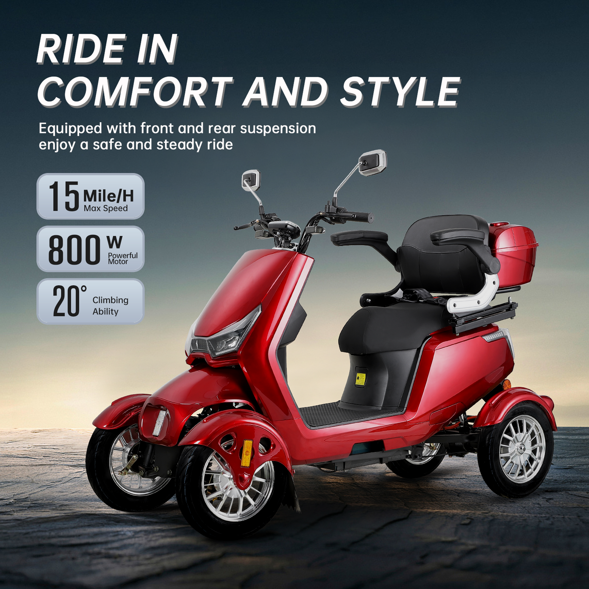 Electric Mobility Scooter with Big Size and High Power