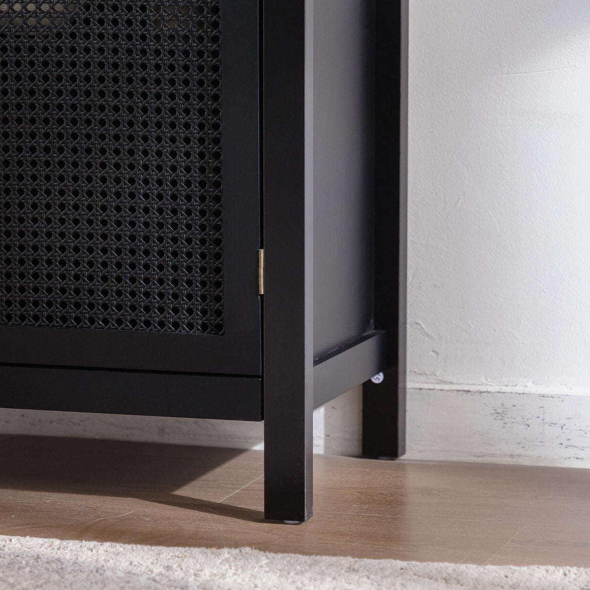 Black Accent Cabinet with 2 Doors 29 Inch Narrow Credenza