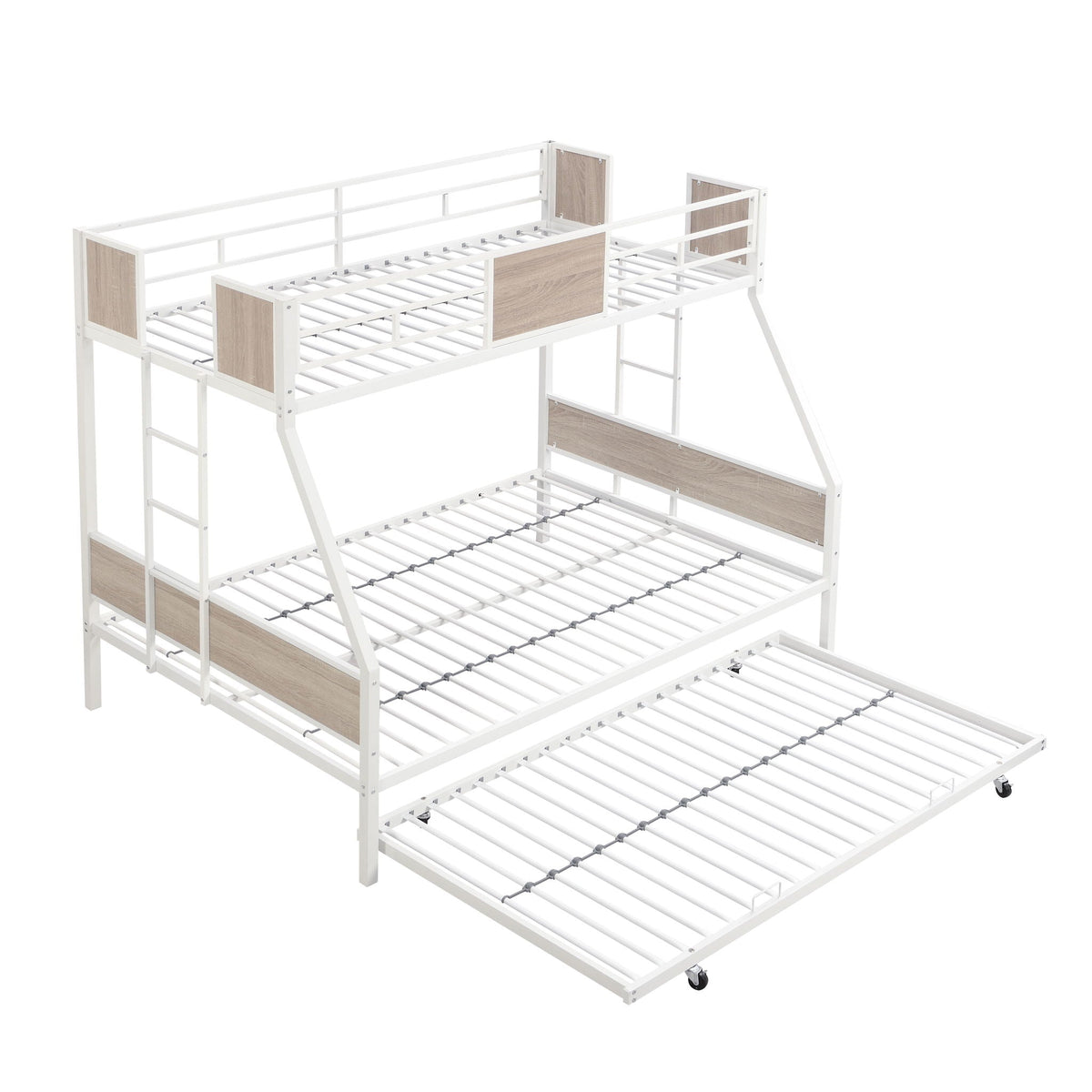 Modern Metal Bunk Bed With Dual Side Ladder And Metal Desig
