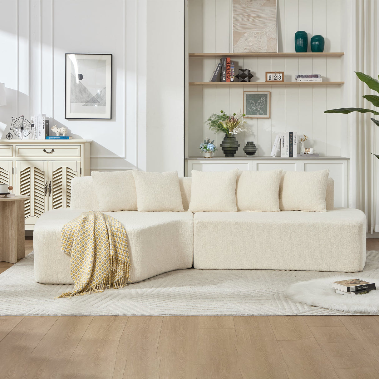 Compression Sectional Couch with Comfy Chaise