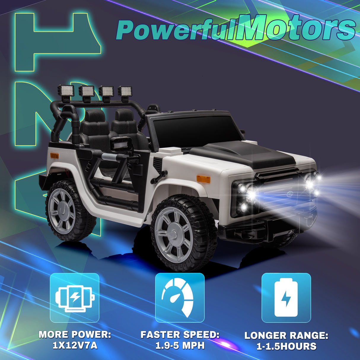Electric Ride-On Car for Kids with Leather Seat and Four-Wheel Drive