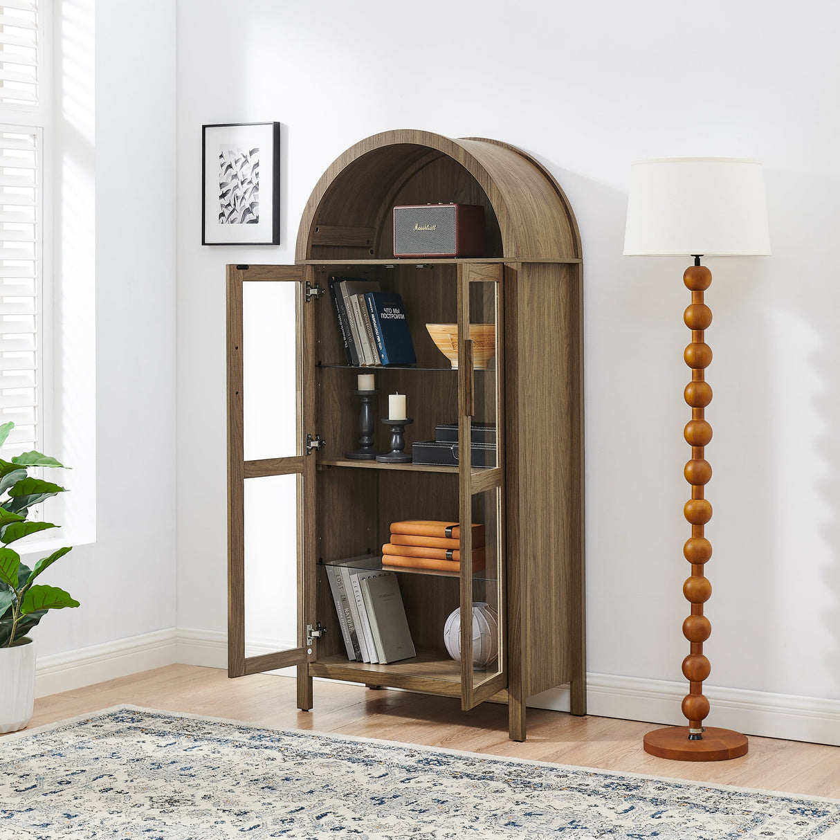 High Arched Storage Cabinet with Lamp