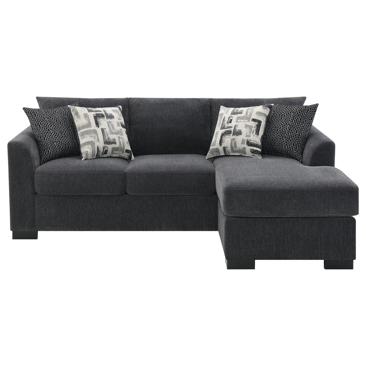 Pacheco - Upholstered Sleeper Sectional Chaise Sofa With Pocket Coils And Reversible Cushions - Dark Gray