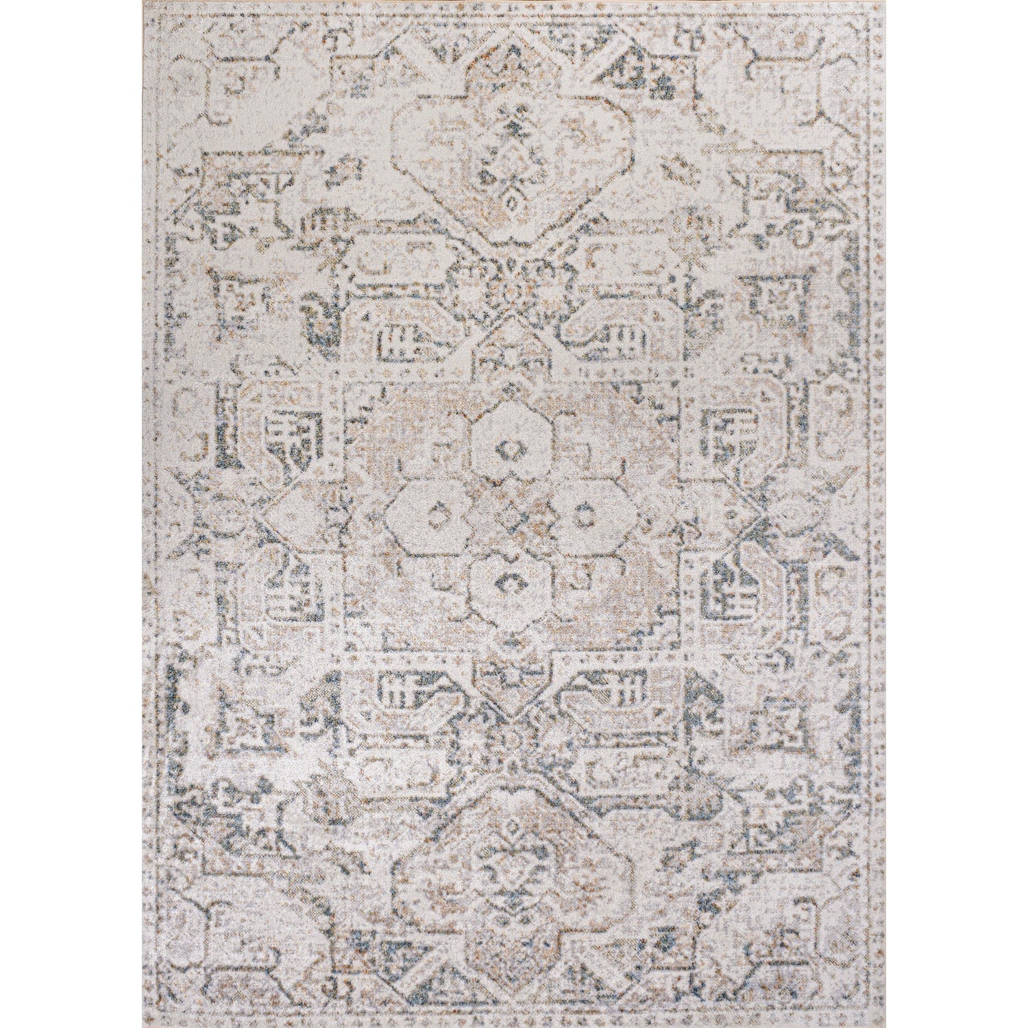 Edith Distressed Medallion Low - Pile Machine - Washable Area Rug - Tuesday Morning - Area Rugs