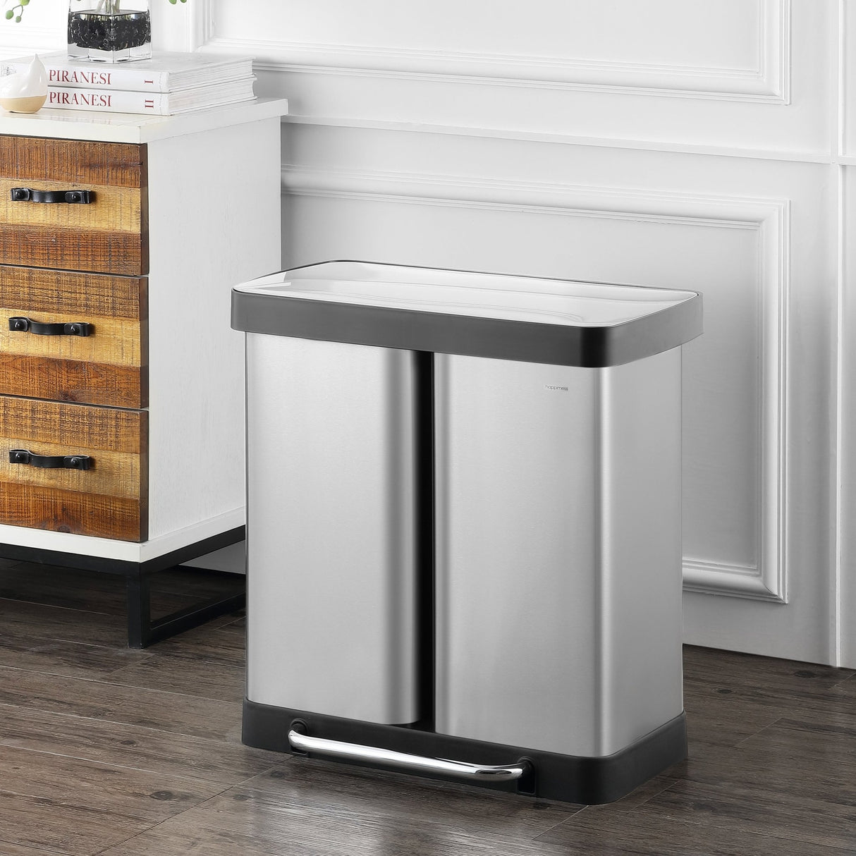 Edmund kitchen trash/recycling double - bucket trash can - Tuesday Morning - Trash Cans & Wastebaskets