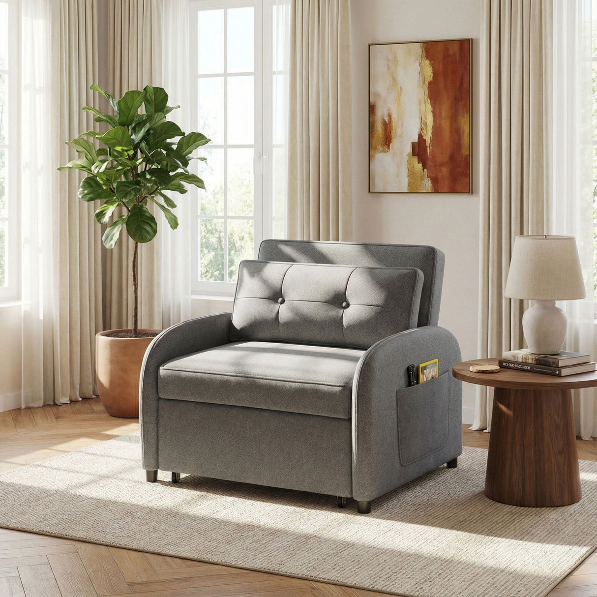 3 In 1 Convertible Sleeper Sofa Bed For Living Room