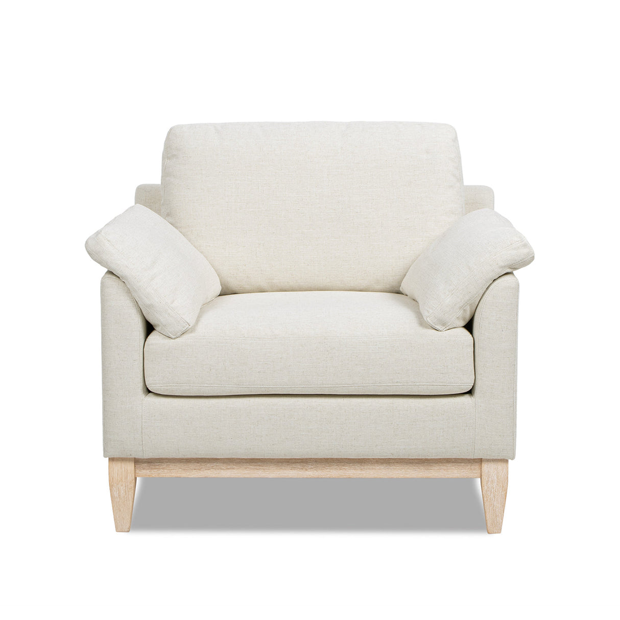 Pasadena 36" Wide Modern Farmhouse Accent Arm Chair Flax
