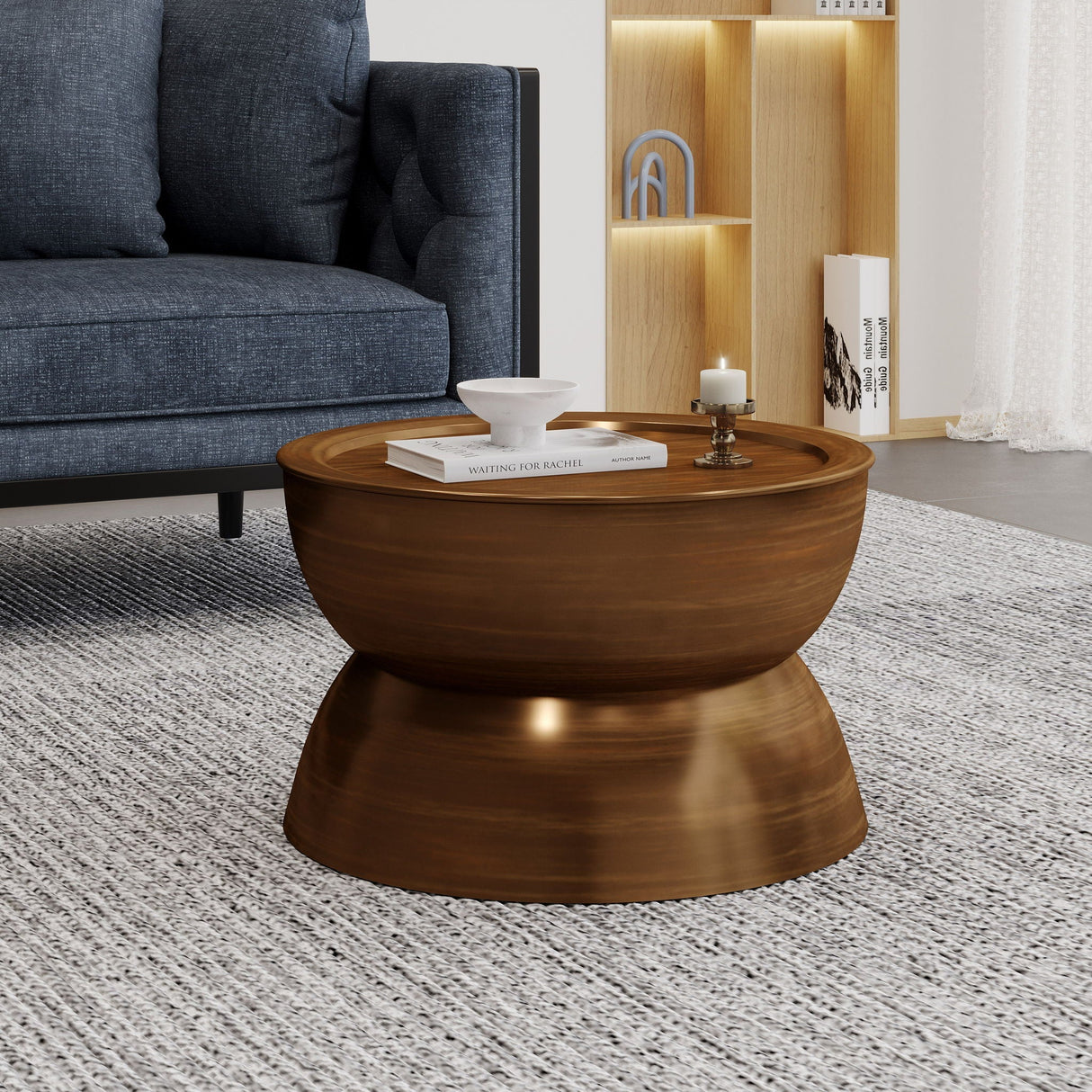 Sparling Modern Iron Hourglass Coffee Table