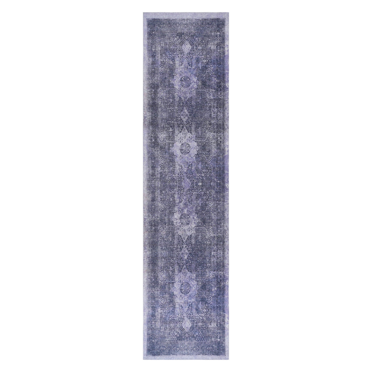 Maval - 2'6'' X 10' Washable Runner Rug - Anthracite