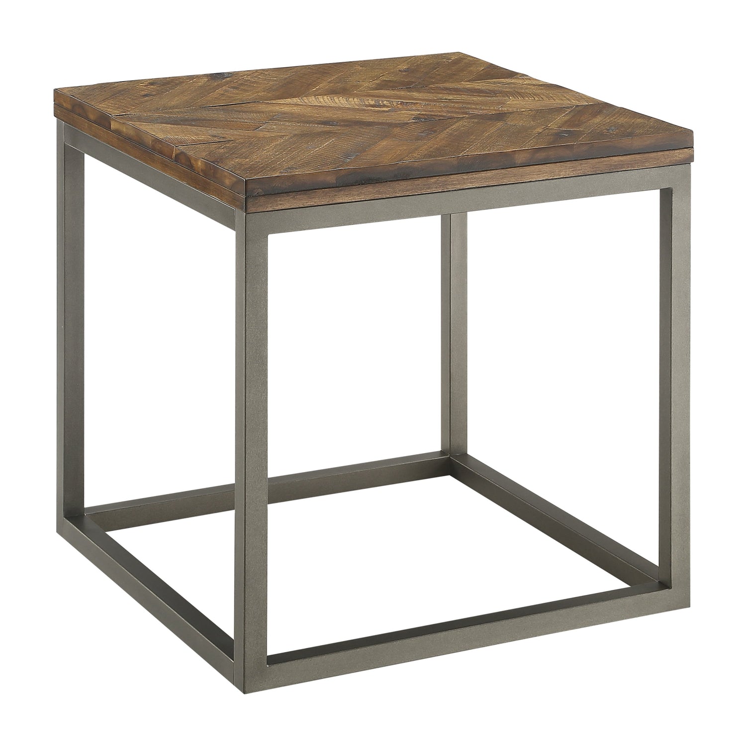 Lorenzo Chevron Acacia Wood & Metal Table Collection