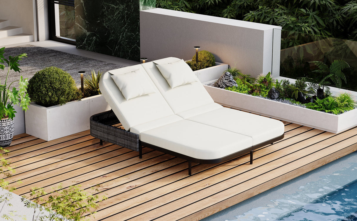 TREXM Outdoor Daybed with Adjustable Backrest