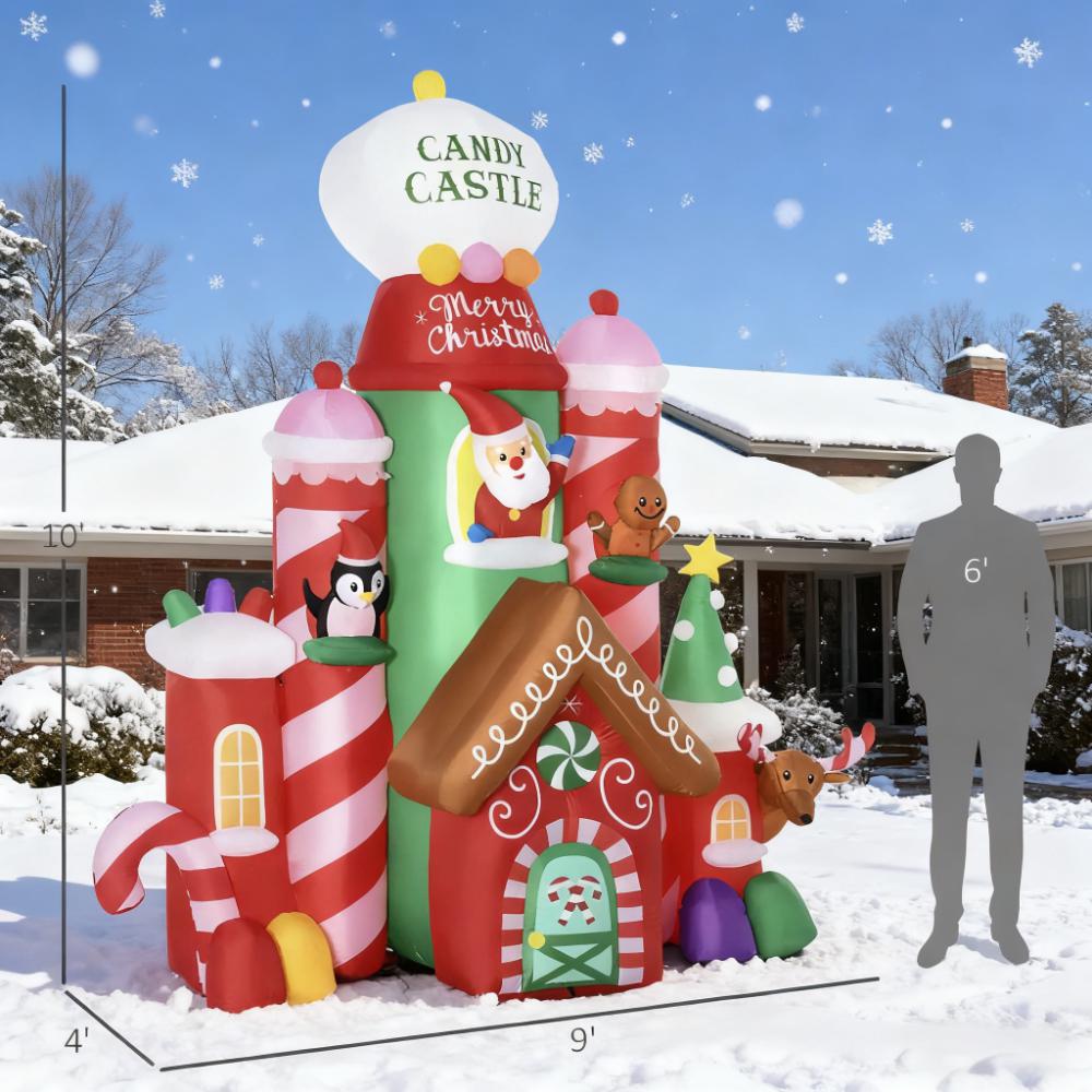10ft Christmas Inflatables Candy Castle