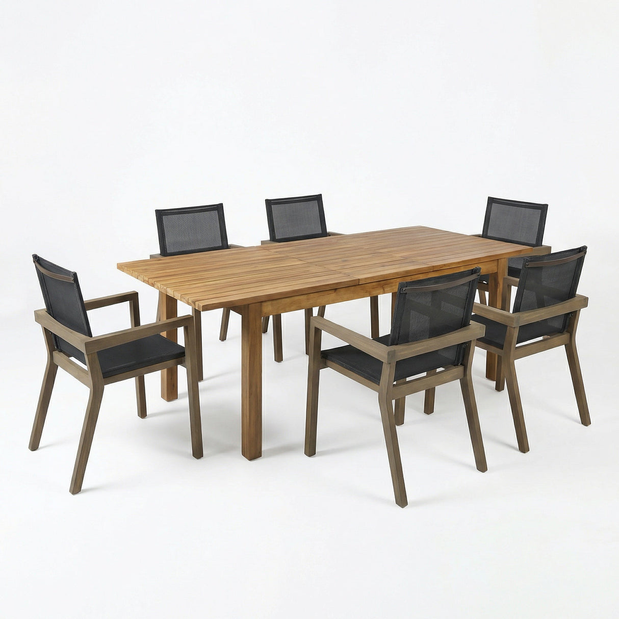 7 Pieces Acacia Wood Outdoor Dining Set