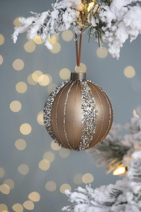 Gold-and-Silver-Glitter--Christmas-Ball-Ornaments,-Set-of-12-Christmas-Ornaments