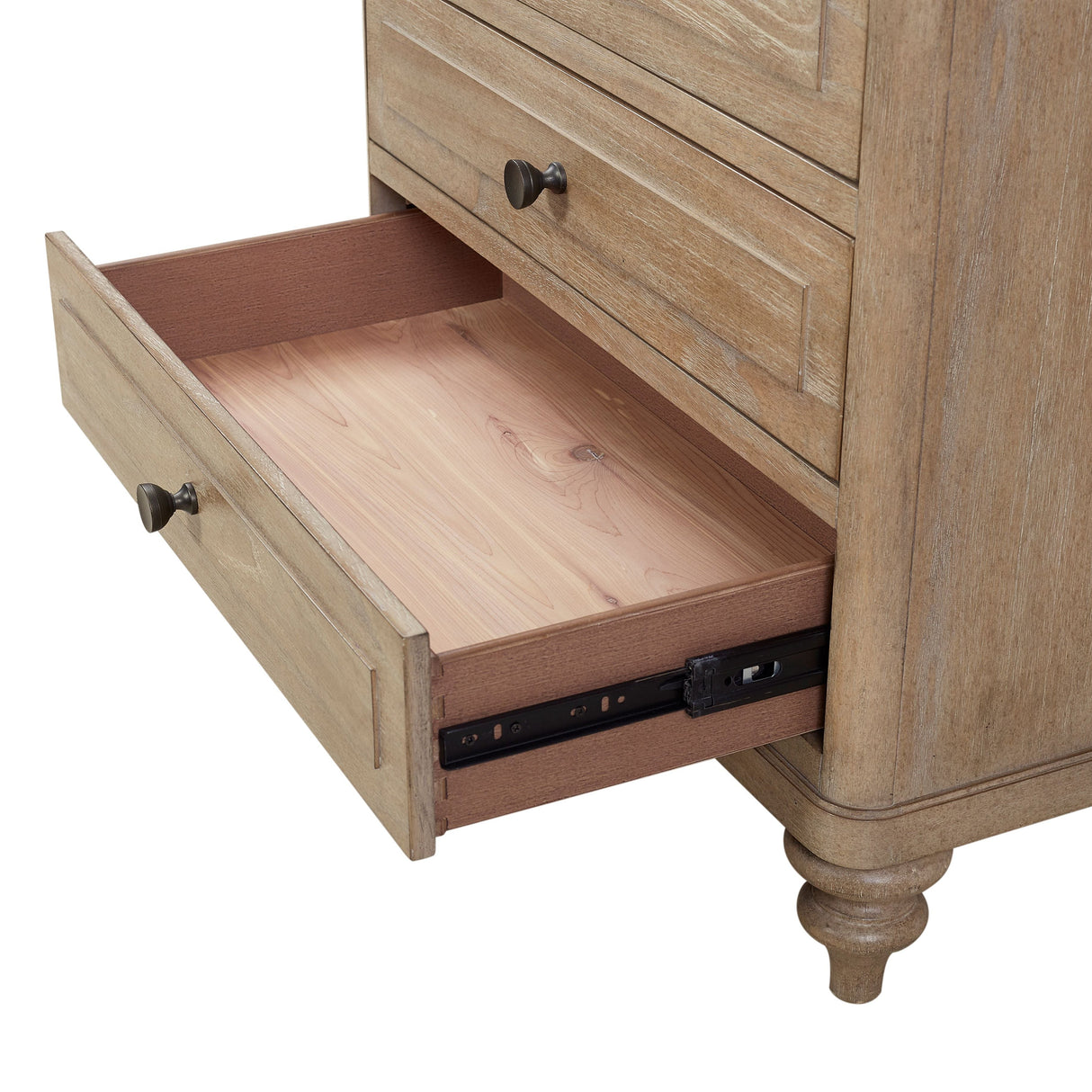 Solid Wood Nightstand with 3 Drawers