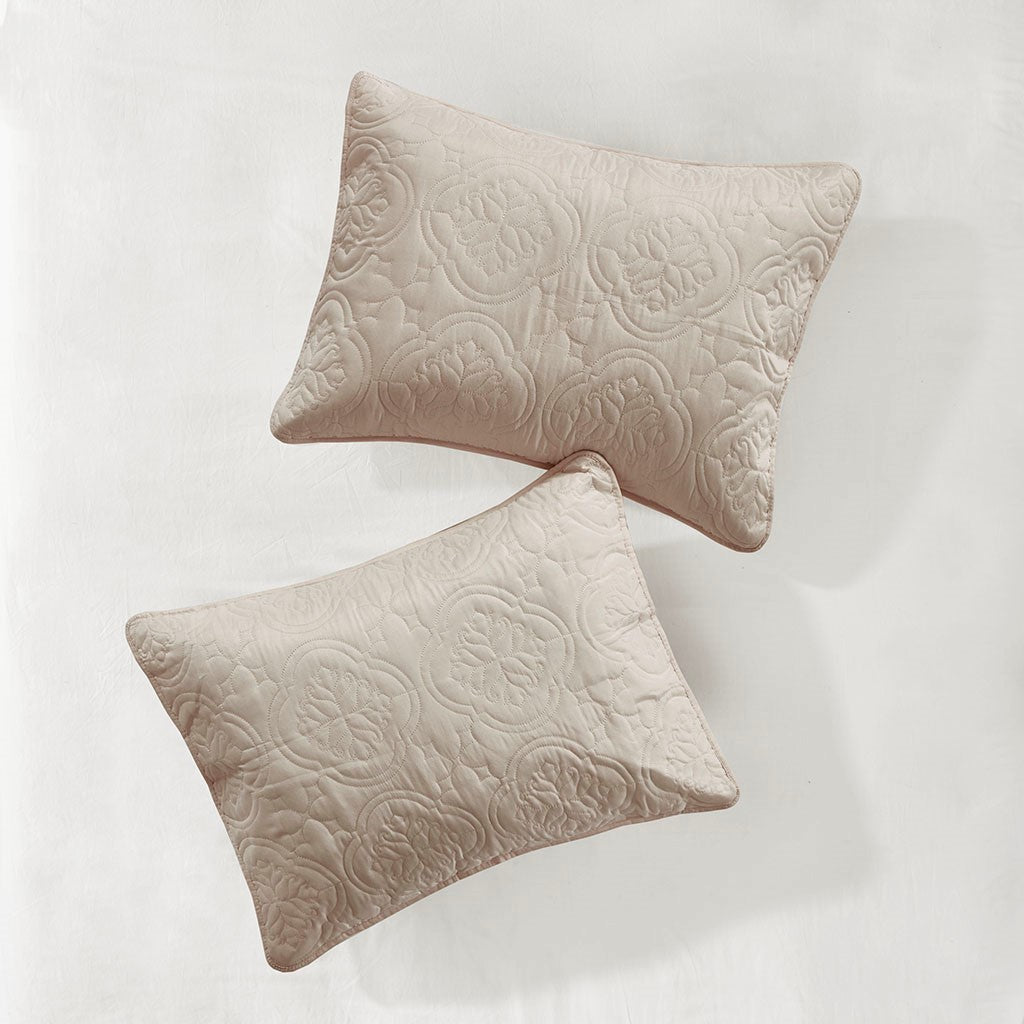 3 Piece Reversible Bedspread Set Khaki Full/Queen