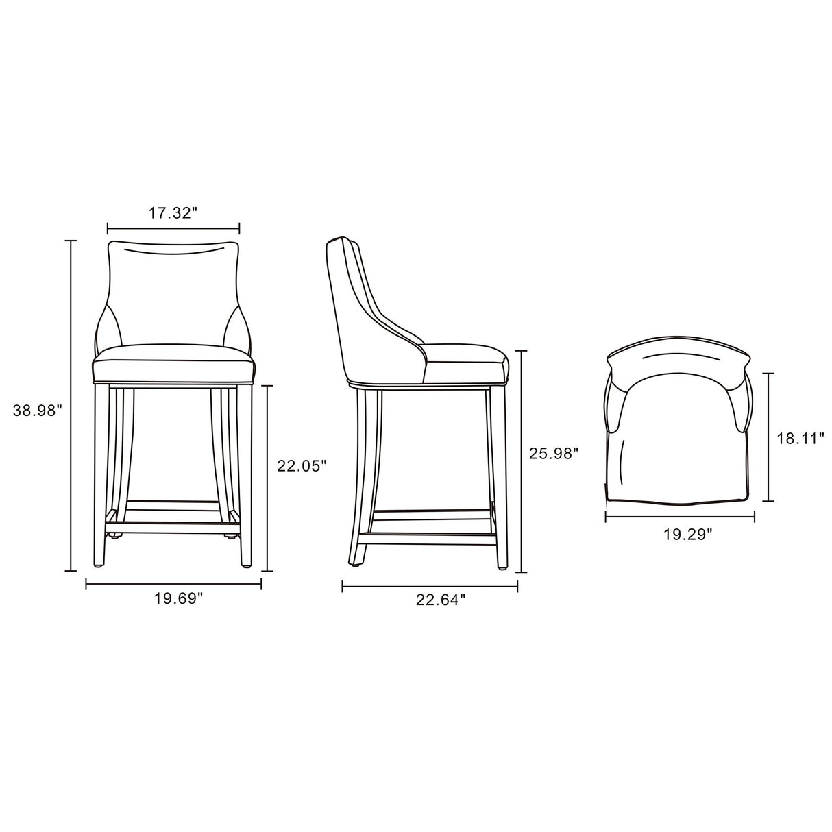 Shubert - Counter Stool - Ivory