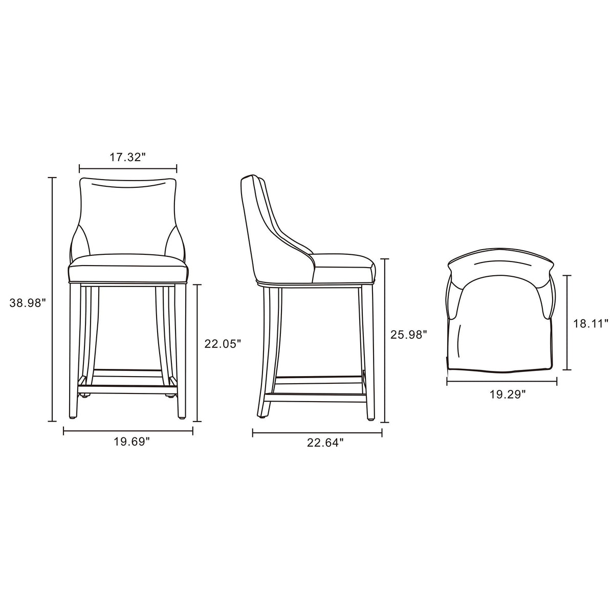 Shubert Counter Stool - Ivory