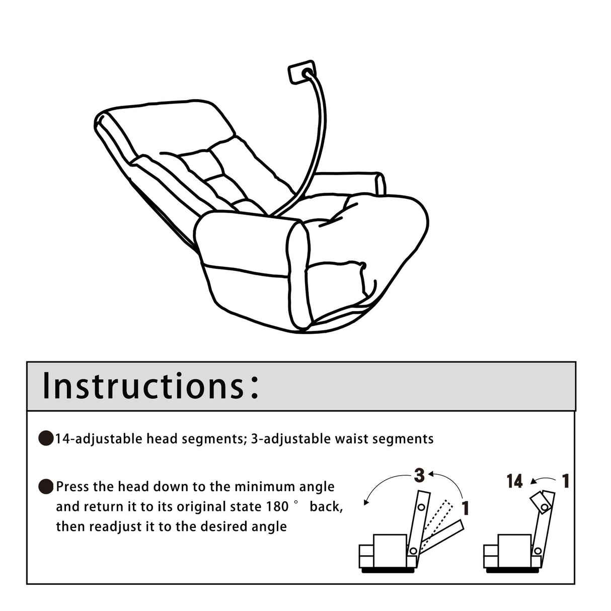 Adjustable Swivel Lounge Chair With 360 Degree Rotating Seat And Headrest Support