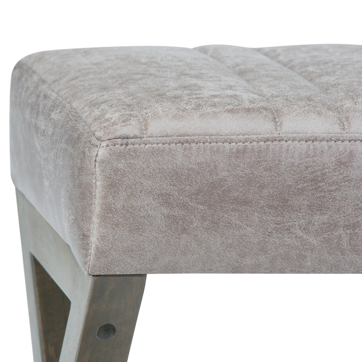 Salinger Large Ottoman Bench - Distressed Grey Taupe