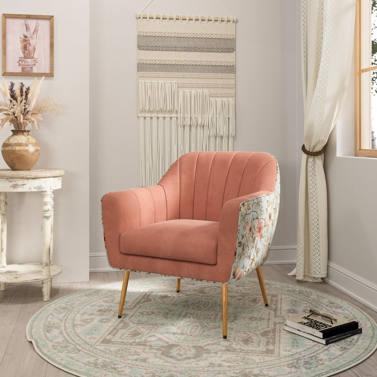 Rose Pink Accent Chair