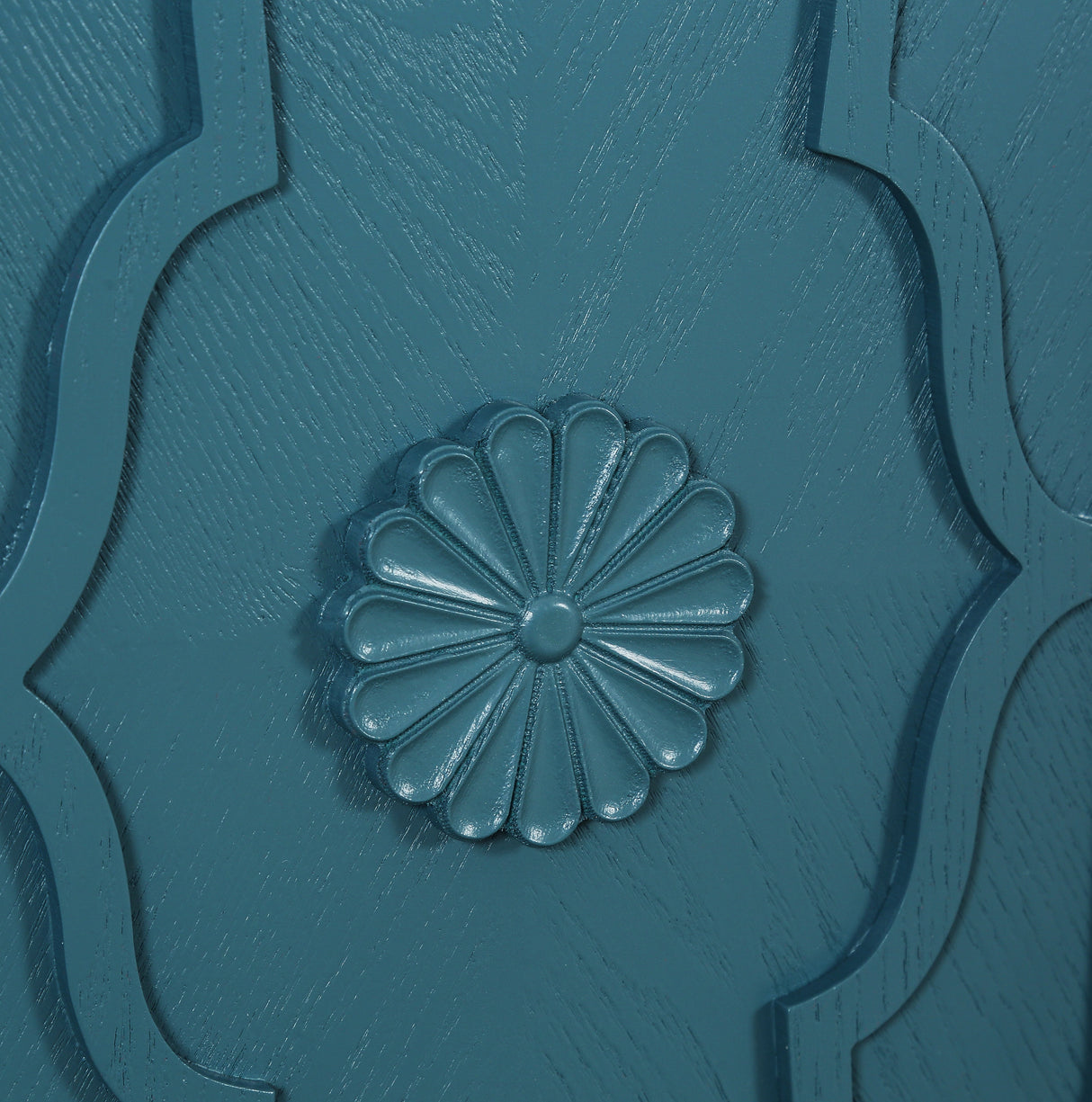 63'' Large Carved Flower Doors Storage Cabinet