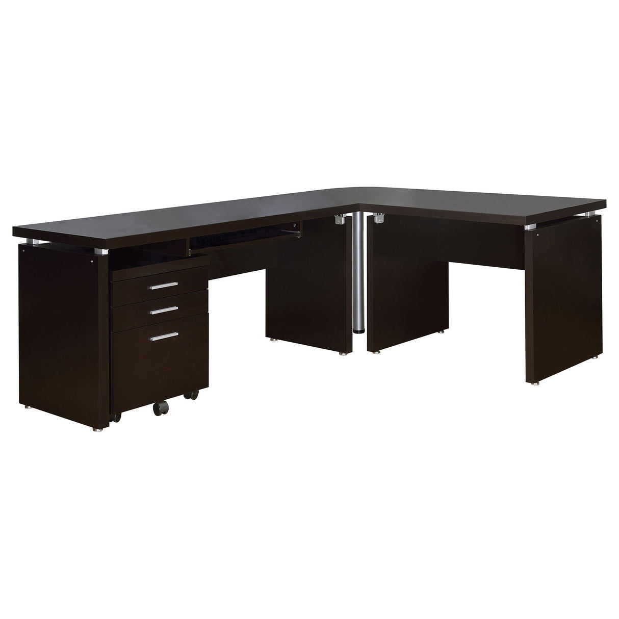 3 Drawer File Cabinetб Compact Office Storage For Home - Brown