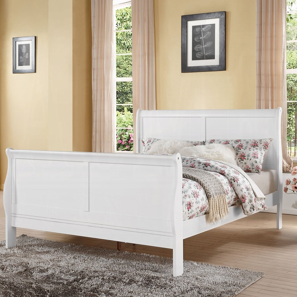 Louis Philippe III White Finish Queen Bed