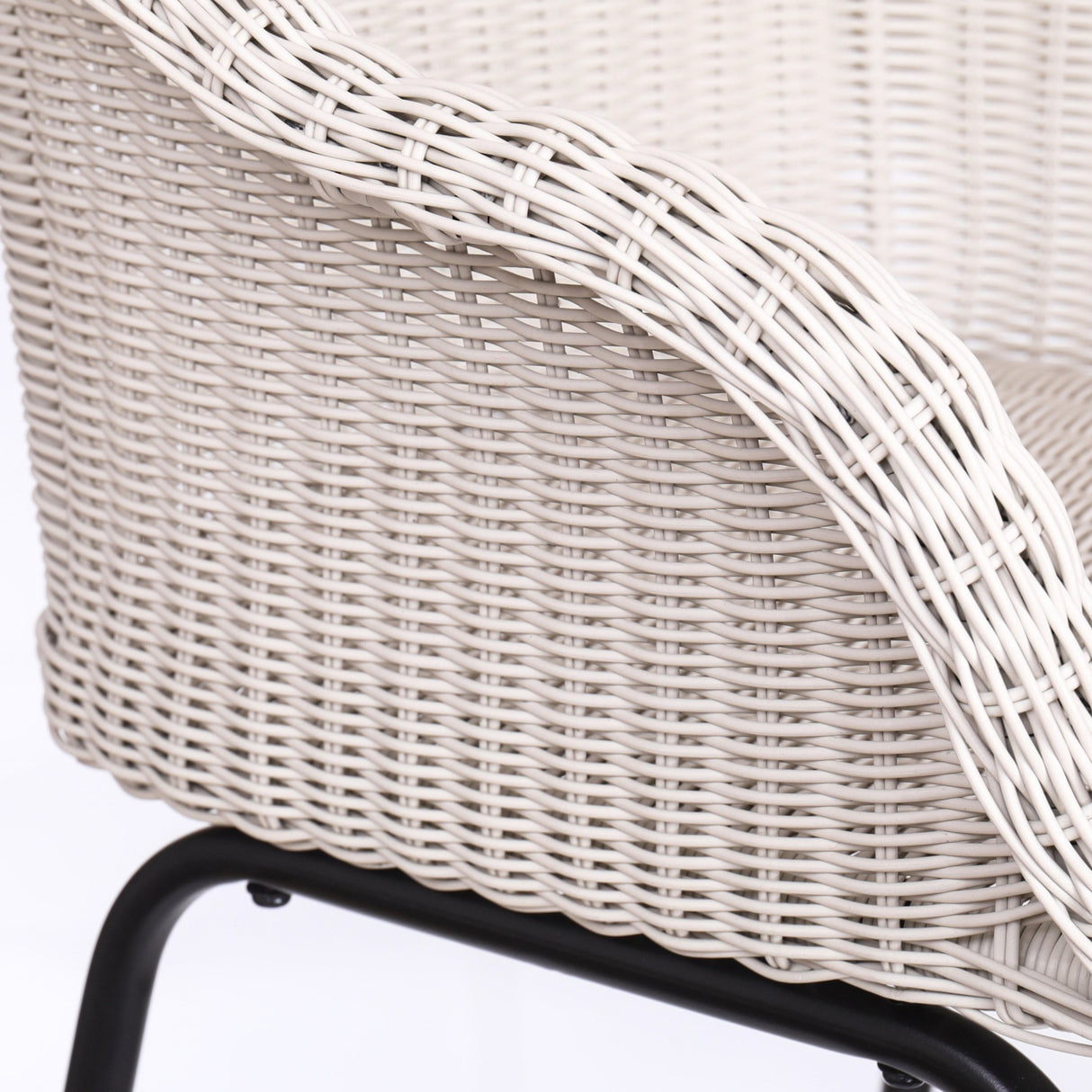 Ladd Outdoor Metal Wicker Barstool Set of 2 - Light Gray