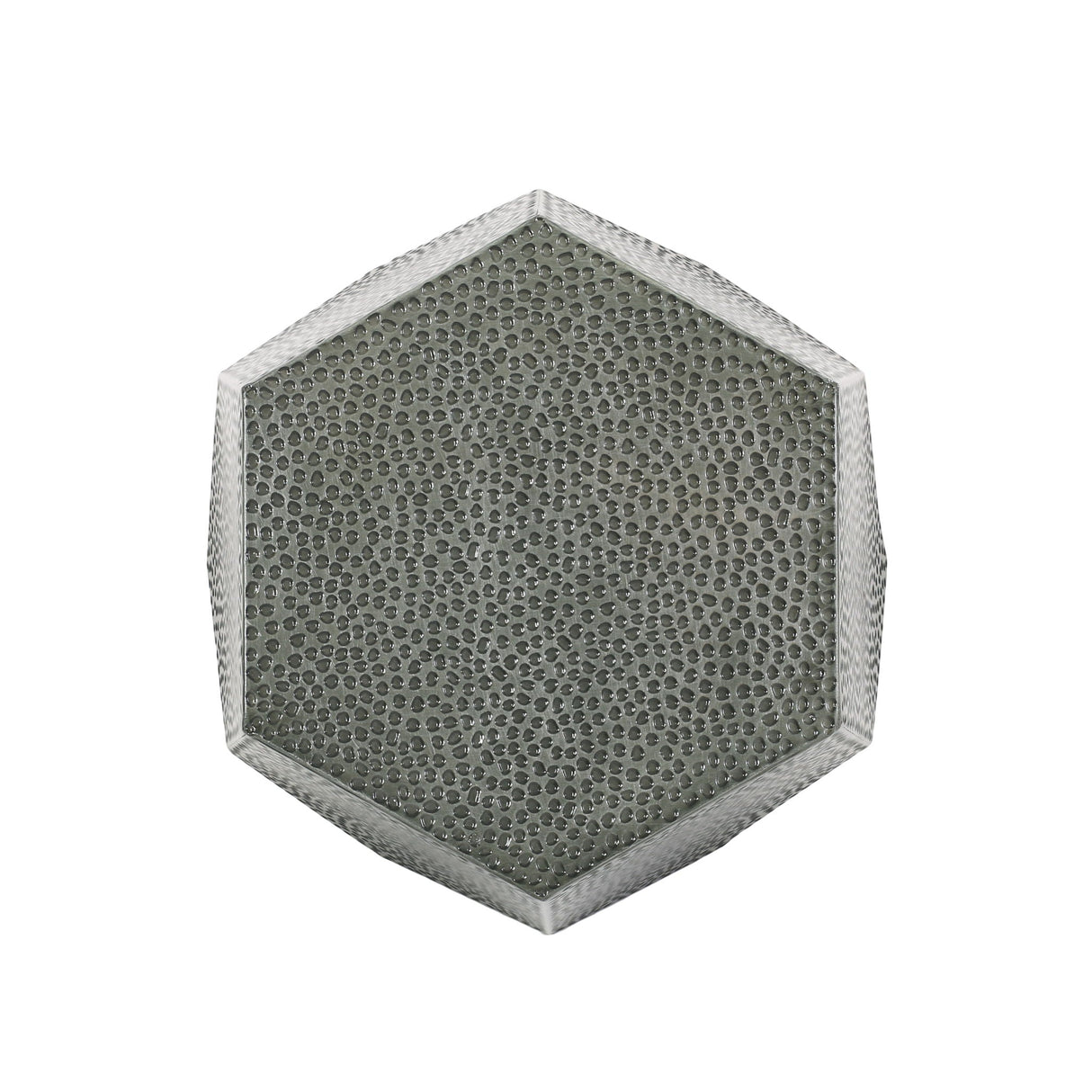 Modern Hammered Iron Geometric End Table
