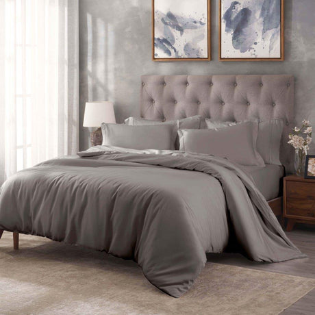 Egyptian Cotton 400 Thread Count Solid Luxury Duvet Cover Set - Egyptian Cotton Duvet Cover Set by Superior