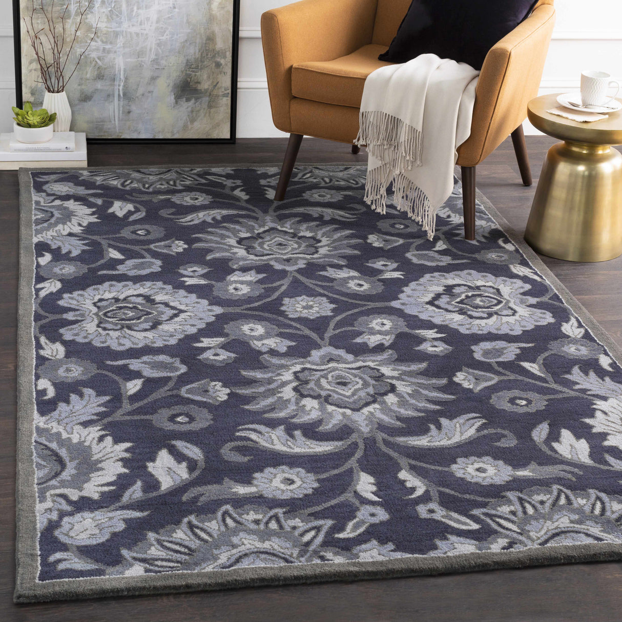 Conesus Hand Tufted Blue 1191 Area Rug - Clearance