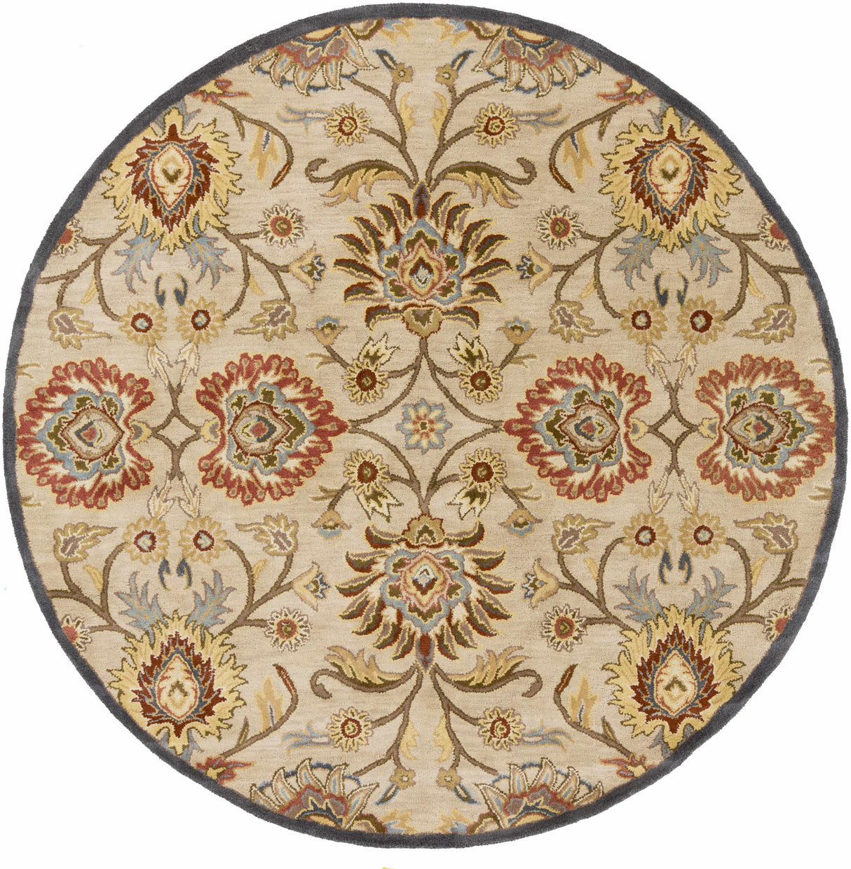 Caesar 1116 Hand Tufted Beige & Rust Wool Rug