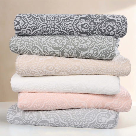 Enzy-Medium-Weight-Floral-Matelasse-3-Piece-Bedspread-Pillow-Sham-Set-Bedspread