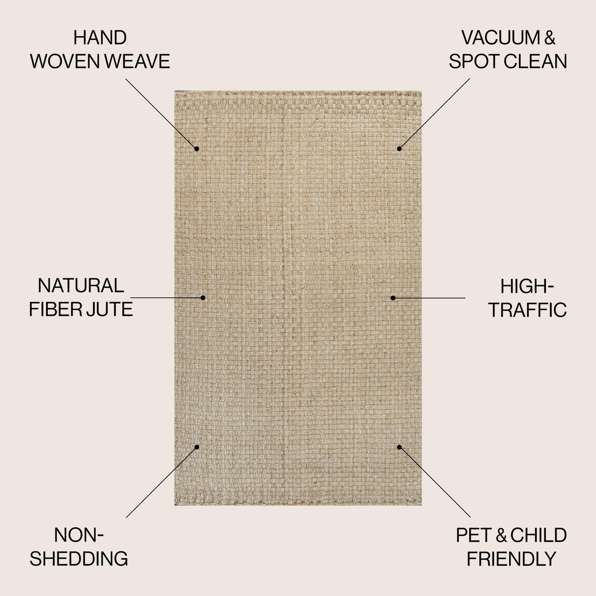 Estera Hand Woven Boucle Chunky Jute Area Rug - Tuesday Morning - Area Rugs