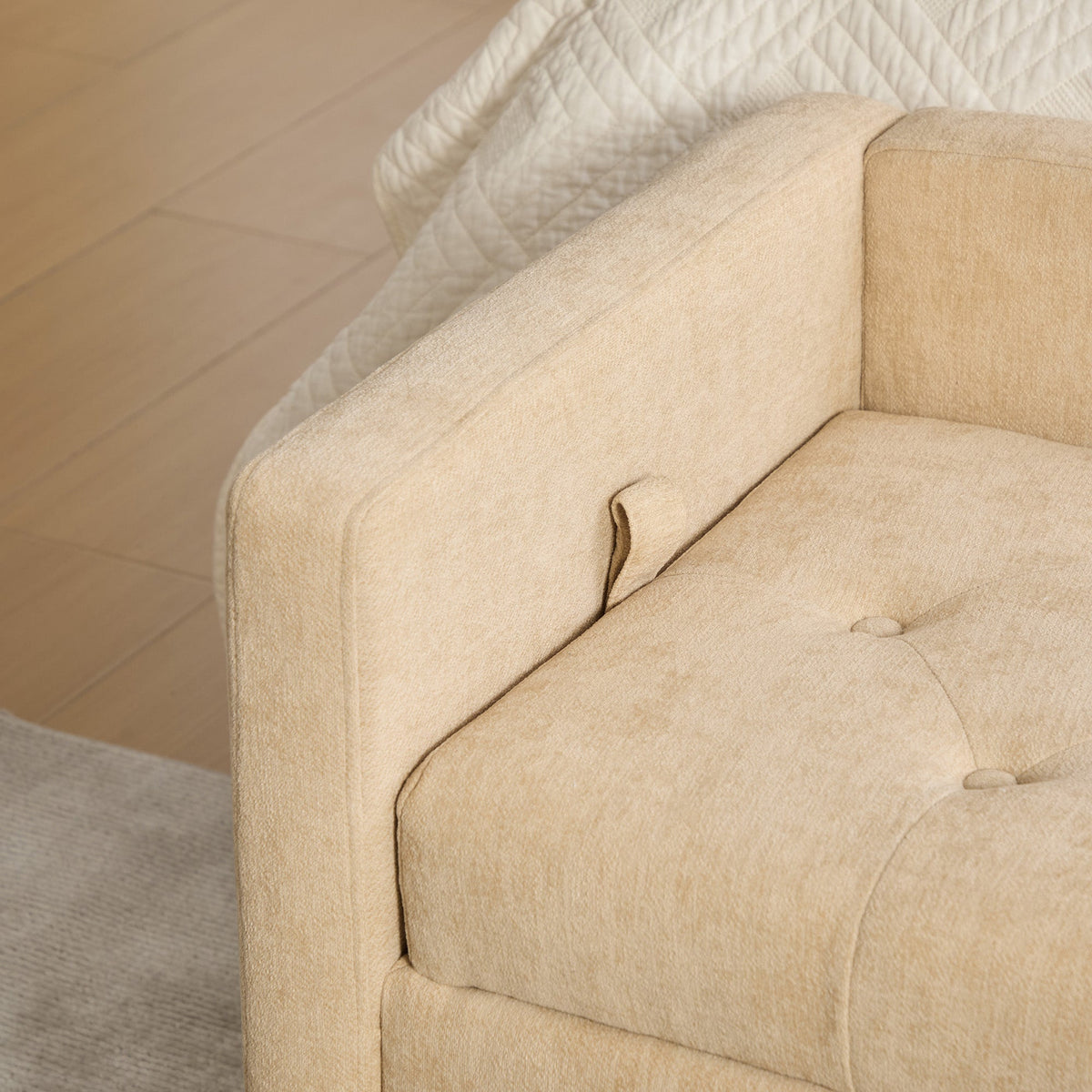 64.6"W Upholstered Chenille Flip-top Storage End of Bed Bench