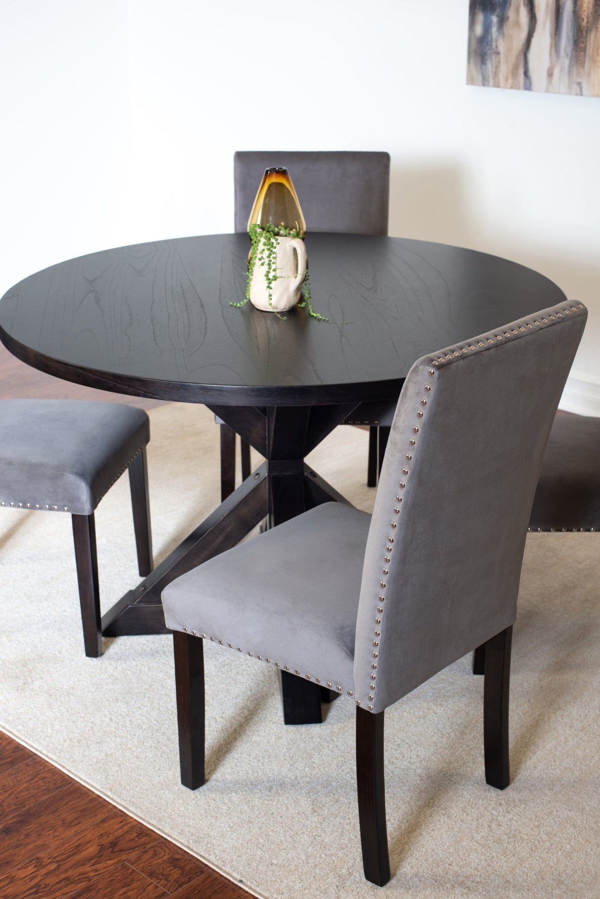 Enbridge 5-piece Dining Set Cross-Buck Dining Table with 4 Stylish Chairs