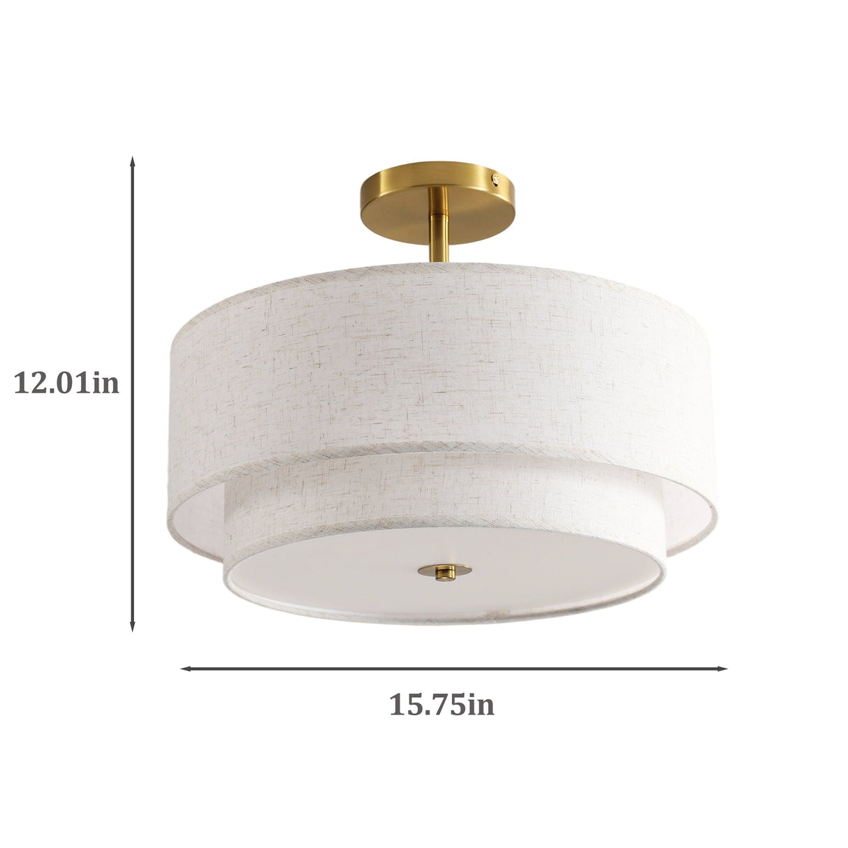 15' Modern Ceiling Light Fabric Upholstered