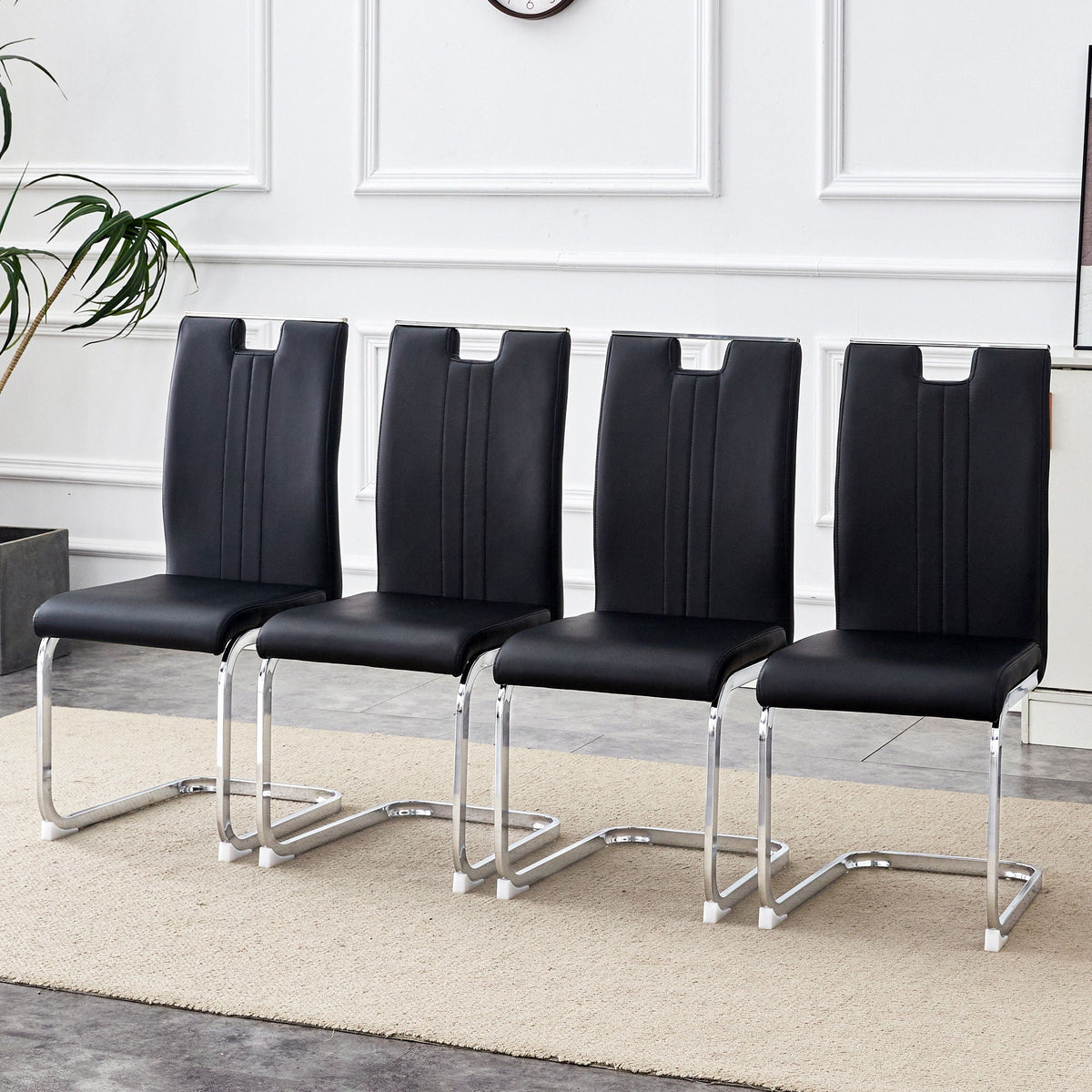 Bow Shaped Ergonomic Chairs with Non-Slip Base - Black or White