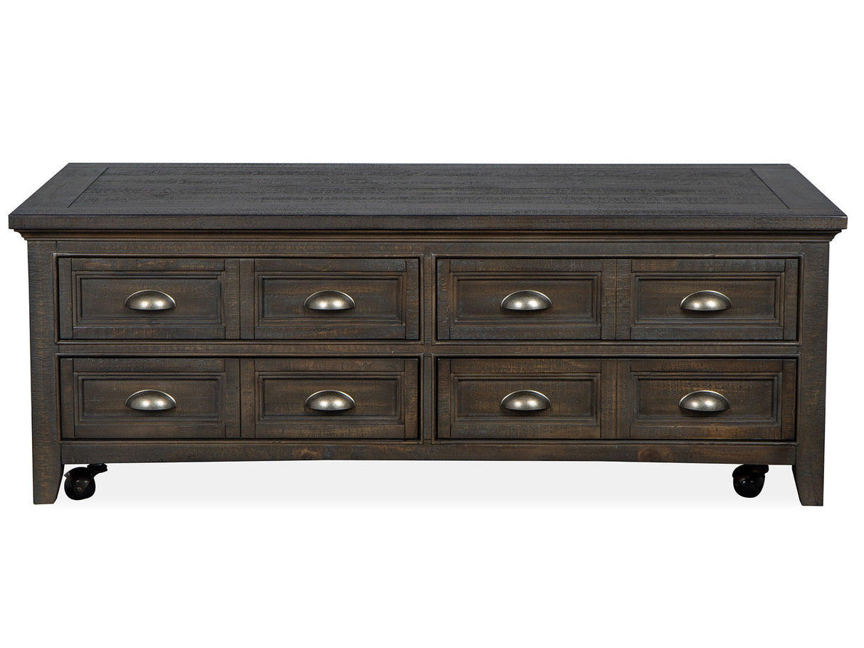 Westley Falls - Lift Top Storage Cocktail Table With Casters - Graphite