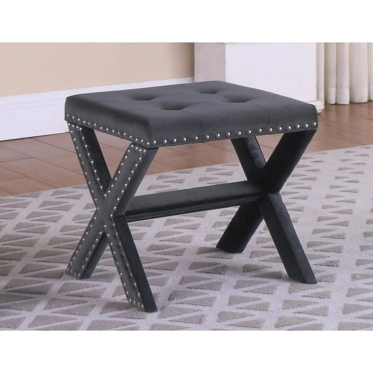 Upholstered Accent Bench With Nailhead Trim