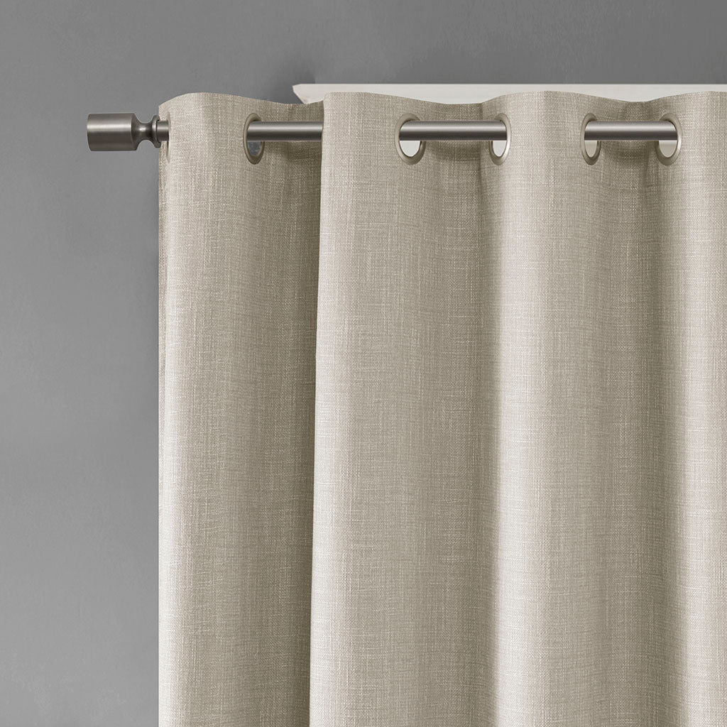 Printed heathered blackout window patio panel