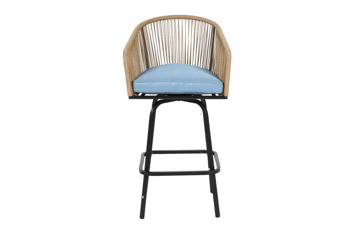 Outdoor Bar Stools Set of 4 with Armrests and Backrest