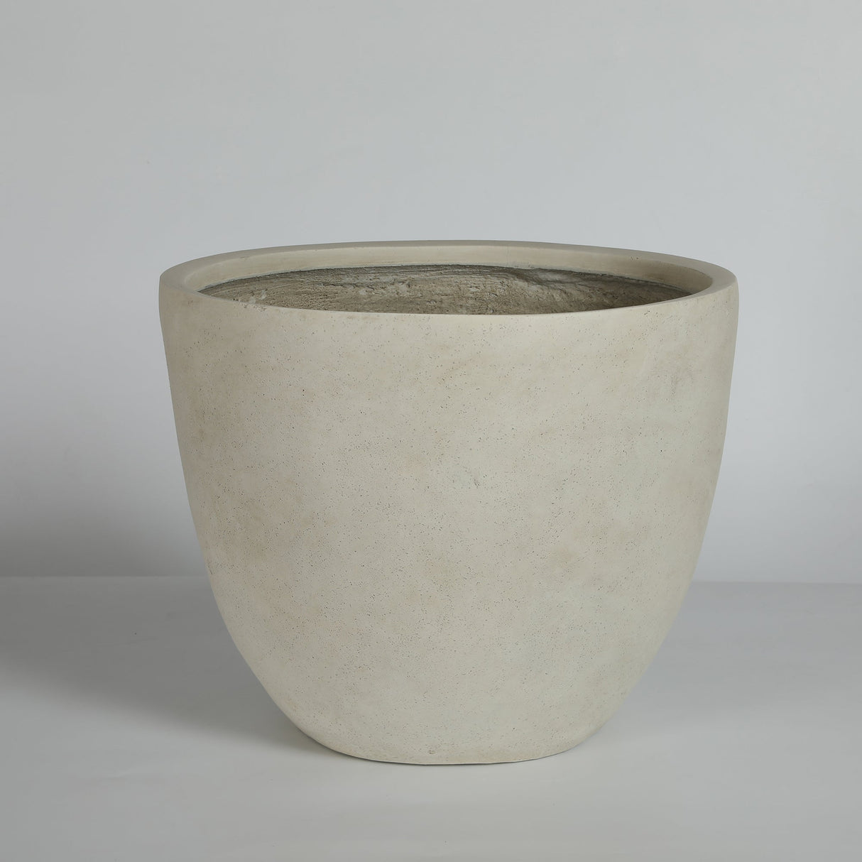 Round Concrete Planter Set of 2, Large Handmade Rustic Planter Pots